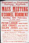 Poster announcing a mass meeting of all current and former railway employees at the O'Connell Monument, Dublin on 10th February,