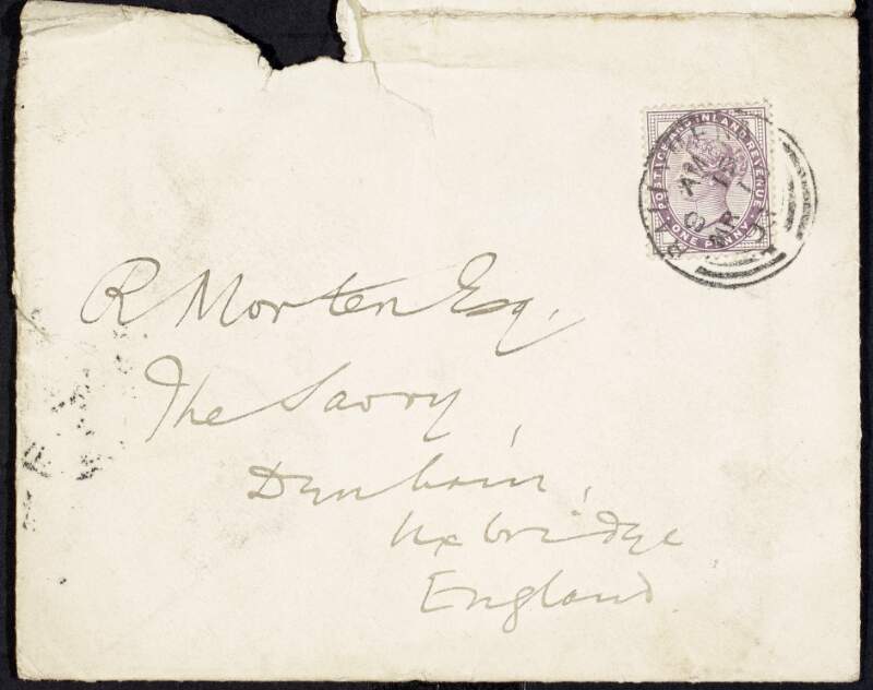 Envelopes addressed to Dick Morten from Roger Casement,