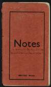 Notebook with notes pertaining to James Connolly, Éamonn Ceannt, Cathal Brugha and others in regards to the period of Aug. 1914 - Easter Week in 1916,