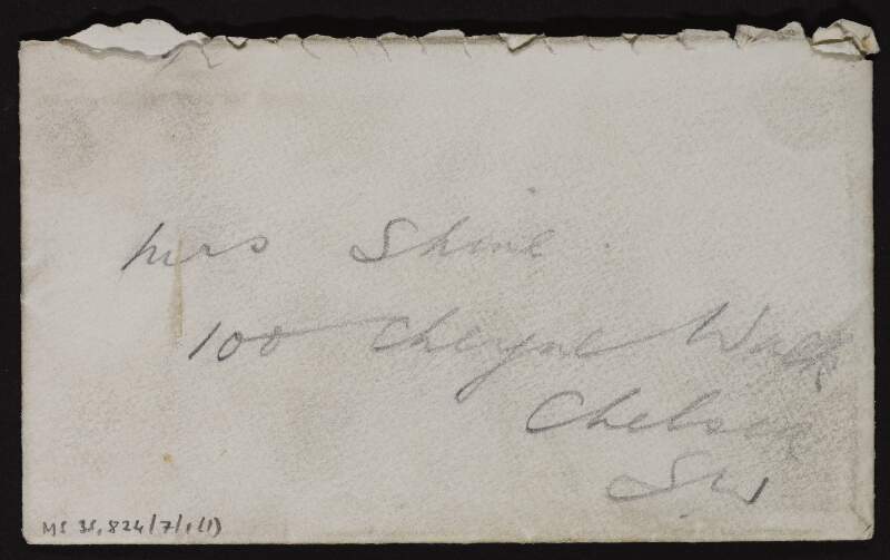 Letter from Alec Martin to Ruth Shine with a copy of a telegram about the sinking of the HMS Lusitania and that there are twenty boats in its vicinity,