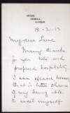 Letter from C.J. MacCarthy to Hugh Lane thanking him for an offer of hospitality and approving a site for a gallery,