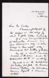 Letter from R. Tait McKenzie to Hugh Lane offering a copy of one of his sculptures to Lane's new gallery as his wife is Irish,