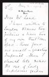 Letter from Rose Barton to Hugh Lane regarding the number of pictures by her for exhibition [in London's Guildhall],
