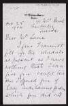 Letter from Rose Barton to Hugh Lane explaining why she cannot yet complete the schedule [for an exhibition],