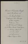 Invitation from Viscount and Viscountess Hugh Gough to Hugh Lane to the wedding of their daughter Katherine Nora to Mr. Edward V. Sturdy,