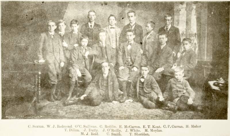 [Éamonn Ceannt with fellow students at O'Connell CBS School, North Richmond Street, group portrait]
