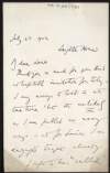 Letter from William M. Harding to Hugh Lane regarding Lane's invitation to tea or dinner that day,