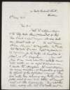 Letter from Sarah Cecilia Harrison to Hugh Lane informing him that she took Mr. Lutyens' design to Dublin City Hall,