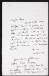 Letter from Walter Sickert to Hugh Lane regarding authentication of his portrait by Whistler,