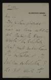 Letter from R. J. Cooper to [Hugh Lane] informing him that he does not wish to send pictures to Dublin for exhibition,