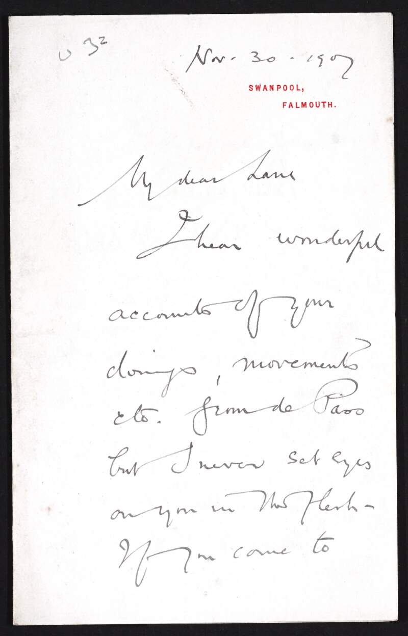 Letter from Henry S. Tuke to Hugh Lane regarding Lane's request that he donate a picture and hoping to meet for lunch to discuss the matter,