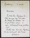 Letter from Henri Le Sidaner to [Hugh Lane] agreeing to give a work for the [Municipal Gallery] in Dublin,