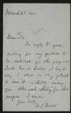 Letter from H.C. Tisdall to Hugh Lane agreeing to allow his pictures to be exhibited at an Irish Exhibition in London,