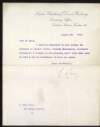 Letter from L.W. Livesey to Hugh Lane confirming that Lane may view the J. Staat Forbes pictures and that someone will be available to show him around,