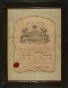 His Excellency the Earl of Eglinton & Winton has been pleased to appoint Mr. E. Hodgins to be Victualler to his Excellency; dated 27 day of April 1852 by His Excellency's Command /