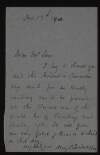 Letter from Henry Cusack Wilson Tisdall to Hugh Lane, accepting his invitation for a private viewing of the winter exhibition of paintings next Monday,