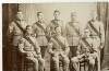 [Eight unidentified sergeants of the 14th (Young Citizens) Battalion Royal Irish Rifles, front facing, three-quarter length group portrait]