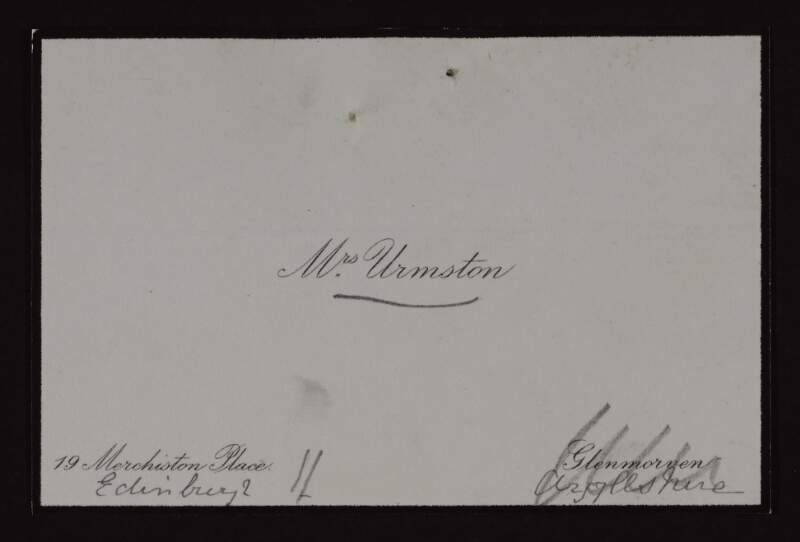 Letter from Marion Higgins Urmston to Hugh Lane, agreeing to lend a portrait to the Irish art exhibition at St Louis,