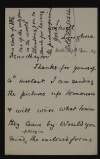 Letter from William Arland Ussher to Hugh Lane, saying he is sending the pictures up tomorrow and asking him to fill in a form,