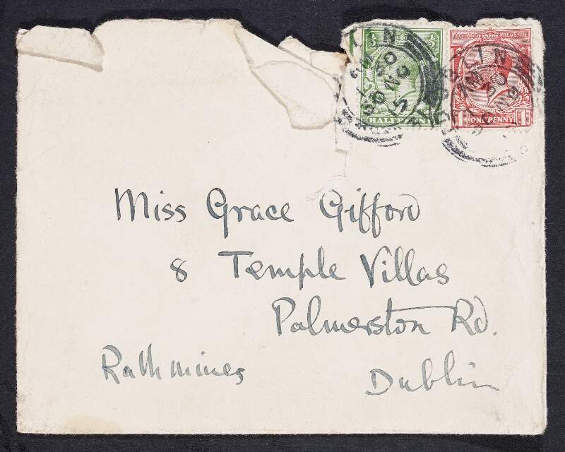 Letter from Joseph Mary Plunkett to Grace Gifford, proposing marriage to her,