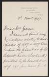 Letter from Henry F. Berry to Alice Stopford Green answering her inquiry on inquisitions relating to Ardglass,