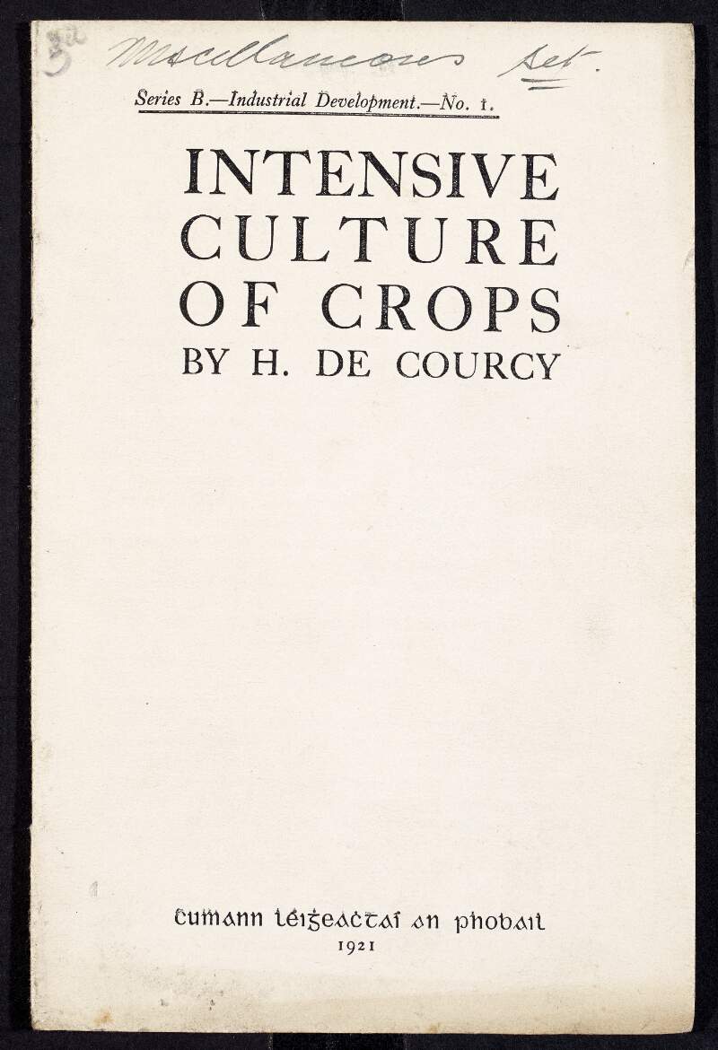 'Intensive Culture of Crops', by Henry de Courcy,