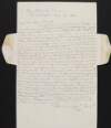 Letter from Isabella Bird to Alice Stopford Green regarding Bird bequeathing a black oak bureau to Green,