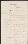 Letter from Michael J. F. McCarthy to Alice Stopford Green regarding a speech made at a debate by George Gavan Duffy,