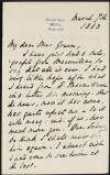 Letter from Edward Augustus Freeman to Alice Stopford Green regarding the death of John Richard Green,