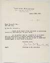 Letter from [John W. McYeatly?], secretary to Theodore Roosevelt to Roger Casement acknowledging receipt of his letter,
