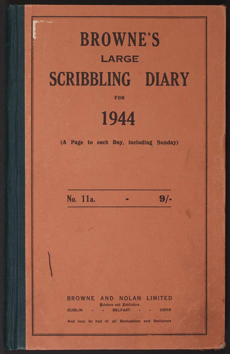 Diary for 1944 kept by Florence O'Donoghue,