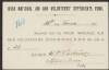 Postcard/receipt from William Partridge to the INAAVD acknowledging receipt of assistance,