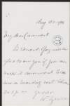 Letter from William Tyrrell to Roger Casement arranging a time to meet with Sir Edward Grey,