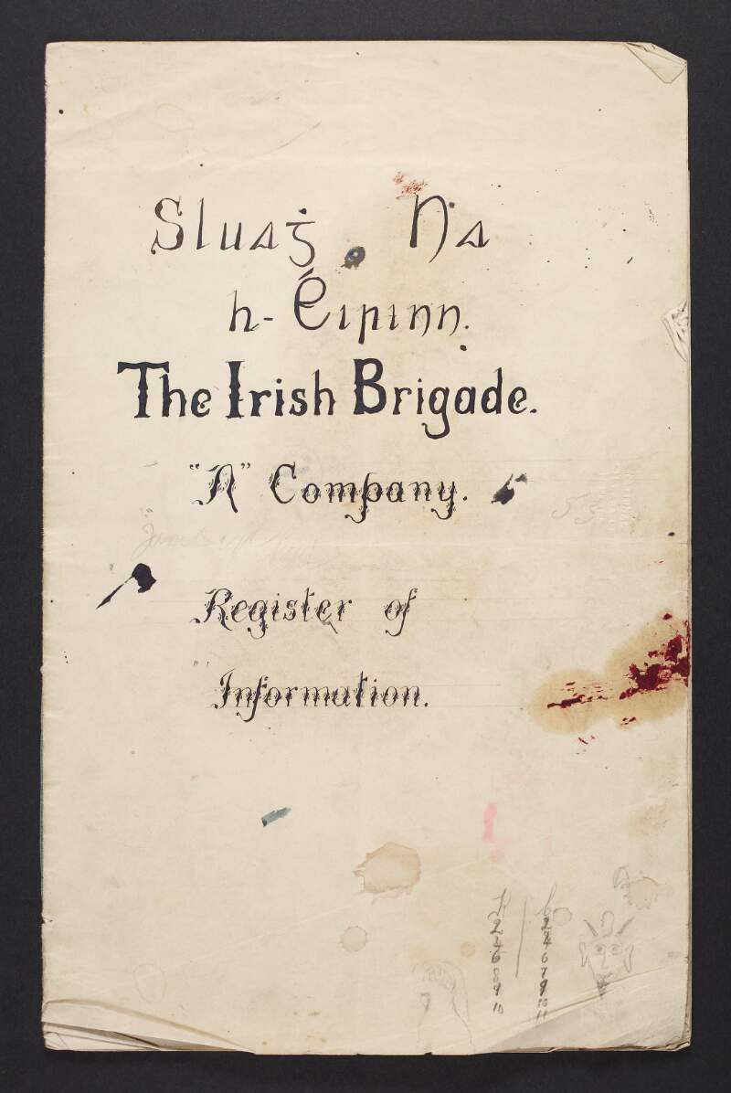 Register of Information of the Irish Brigade, giving personal details of all members,