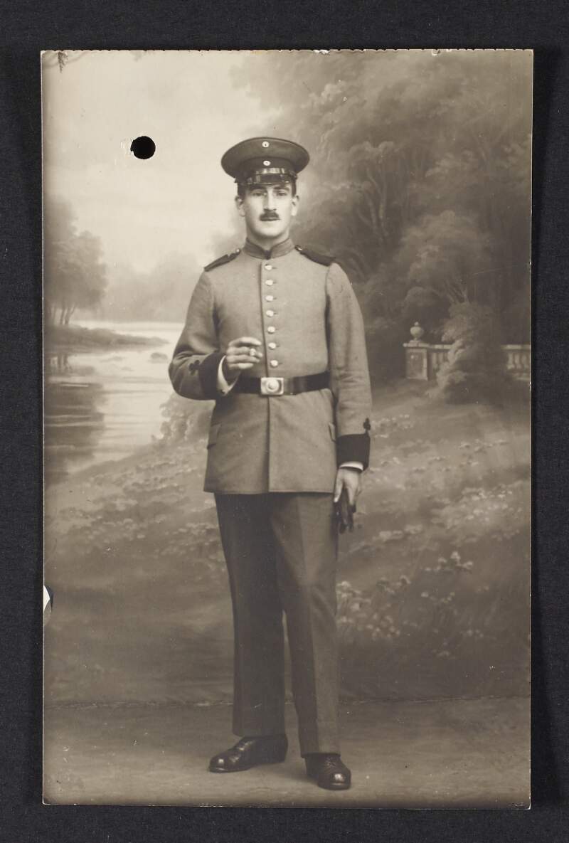 Photograph of Patrick Delamore of the Irish Brigade in uniform,