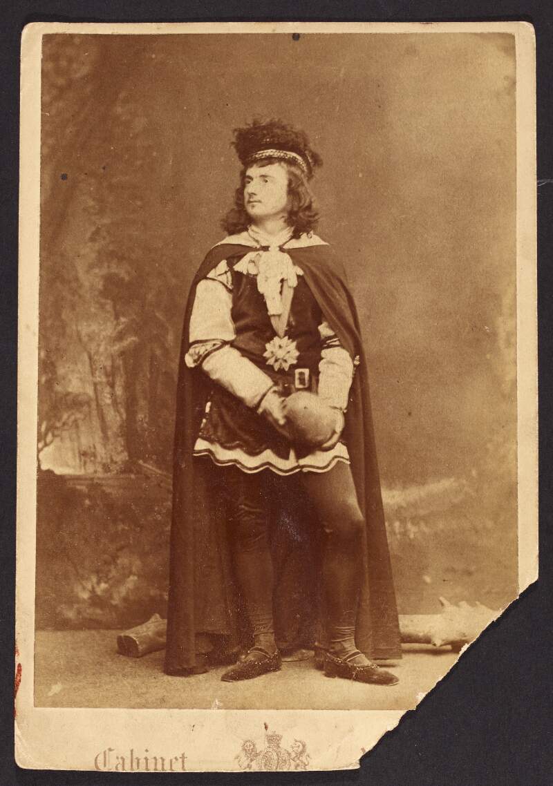J. E. R. as Hamlet at Clongowes College, Sallins, 1872