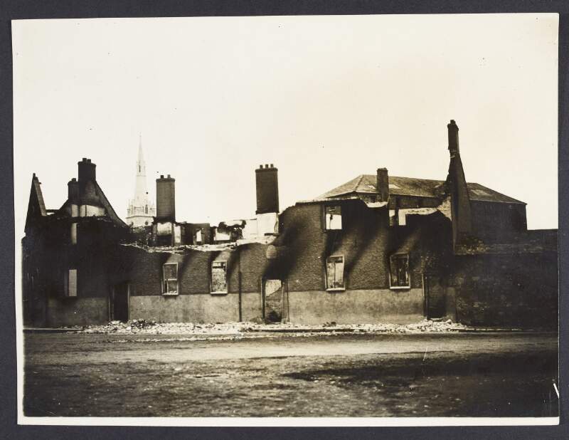 Foresters' Hall Tullamore, King's County, after being fired and burned by Constabulary on October 31st, 1920,