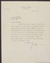 Letter from James Earl Russell, Dean of Teachers College, Columbia University, to Clare Enright stating that the policy of the college is not to participate in current political issues,
