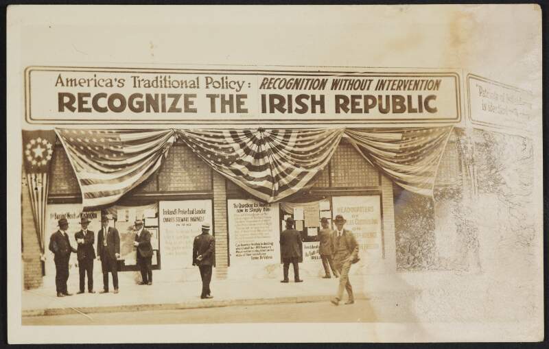 Postcard showing photograph of the headquarters of the American Commission on Irish Independence,