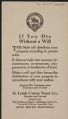 Card advertising the appointment of St. Louis Union Trust Co. as executor and trustee of wills,