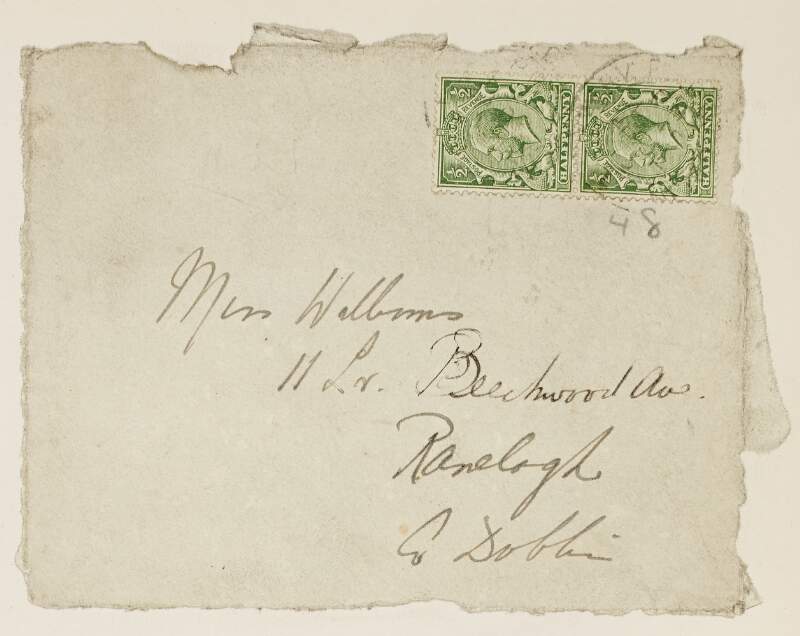 Envelope addressed to Lily Williams from Arthur Griffith,