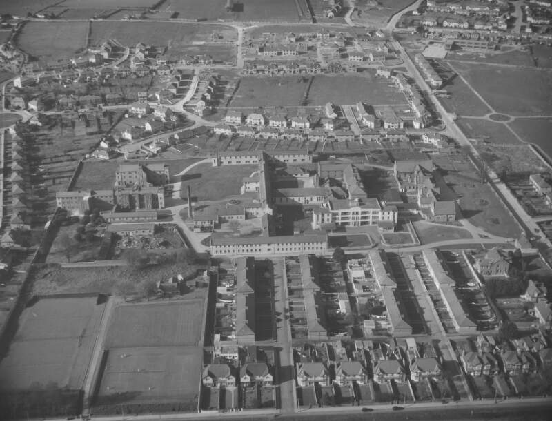 [Aerial photograph of a college campus, Co. Limerick]
