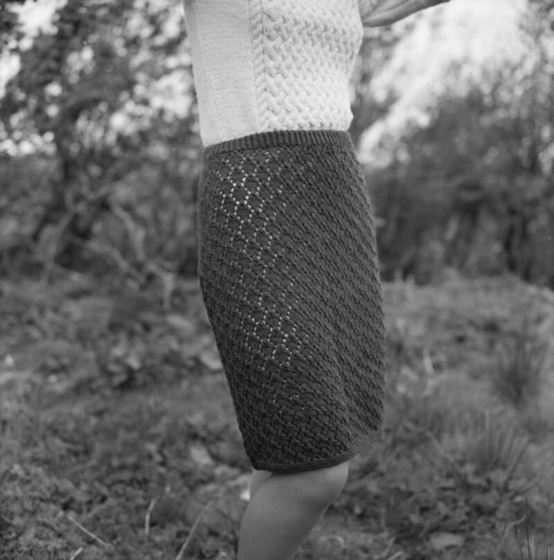 [Woman modelling knitwear, Ardara, Co. Donegal]