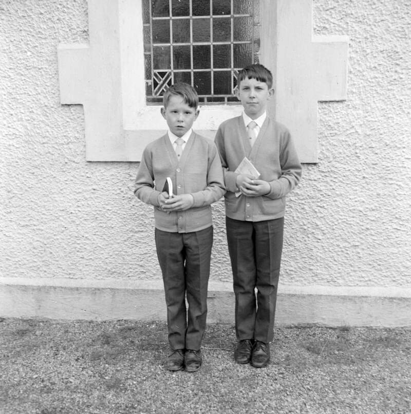 [Boys outside a church, Arranmore, Co. Donegal]
