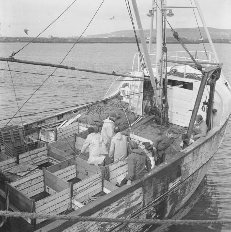 [Anglers on boat, offshore near Burtonport, Co. Donegal]