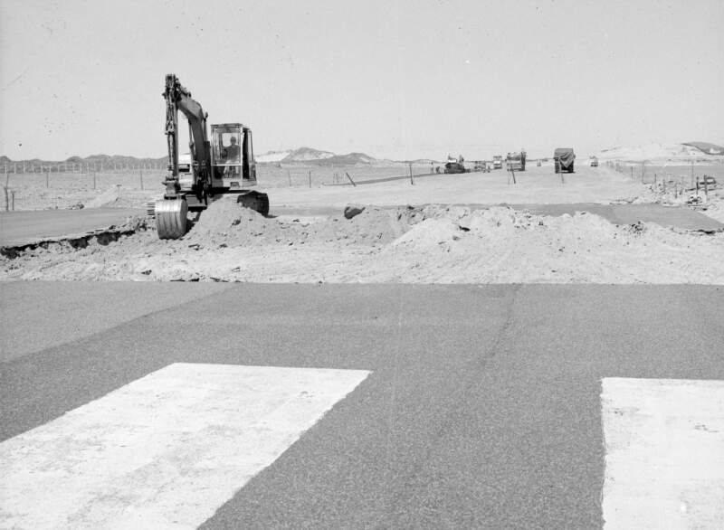 [Construction work along the landing strip of Carrickfinn Airport, Co. Donegal]