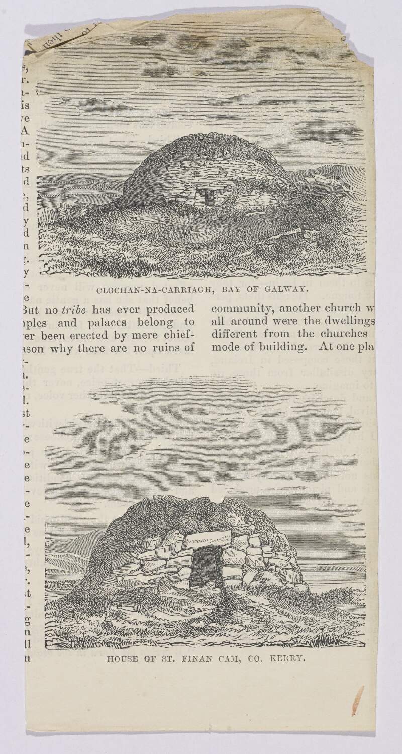 Clochan-na-Carriagh, Bay of Galway ; House of St. Finan Cam, Co. Kerry