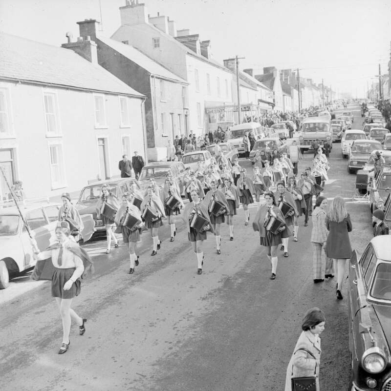 [Band marching at the Easter Parade in Dungloe, Co. Donegal]