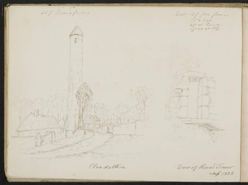 Clondalkin ; Door of round tower, Sep 1838