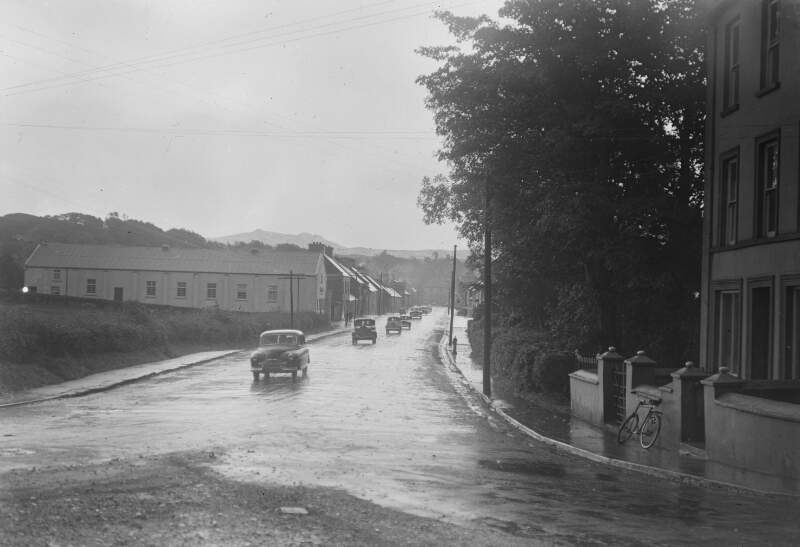 [Flooded street, Glenties, Co. Donegal]